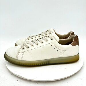 Tory Burch Women Size 10M 8913 White Leather Rubber Outsole Lace Up Low Top Shoe